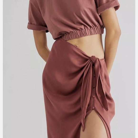 Free People Midi Dress and Jacket Set in Deep Mauve - Picture 3 of 8